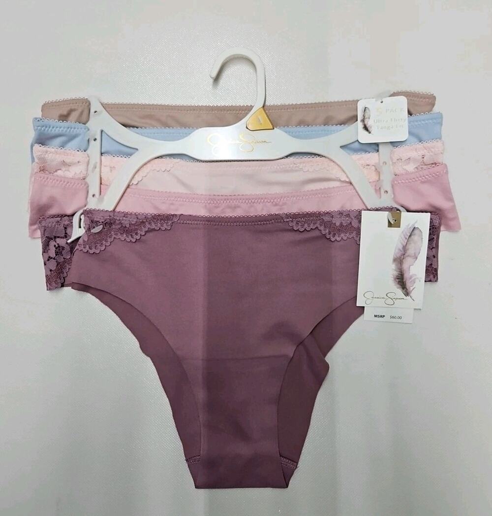 Jessica Simpson Ultra Flirty Tanga Fit SIZE Medium Multicolor 5 Pack
